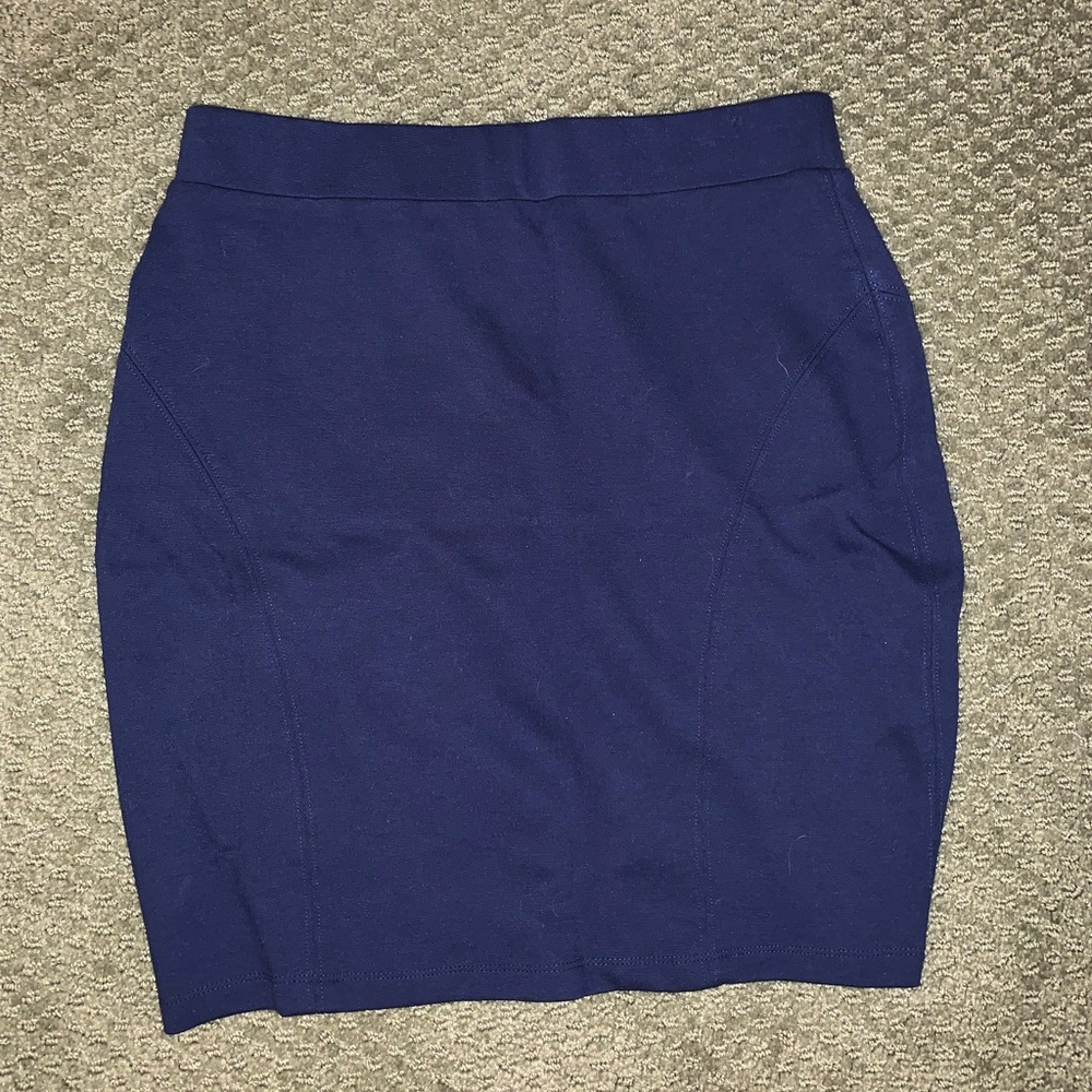 tight blue skirt